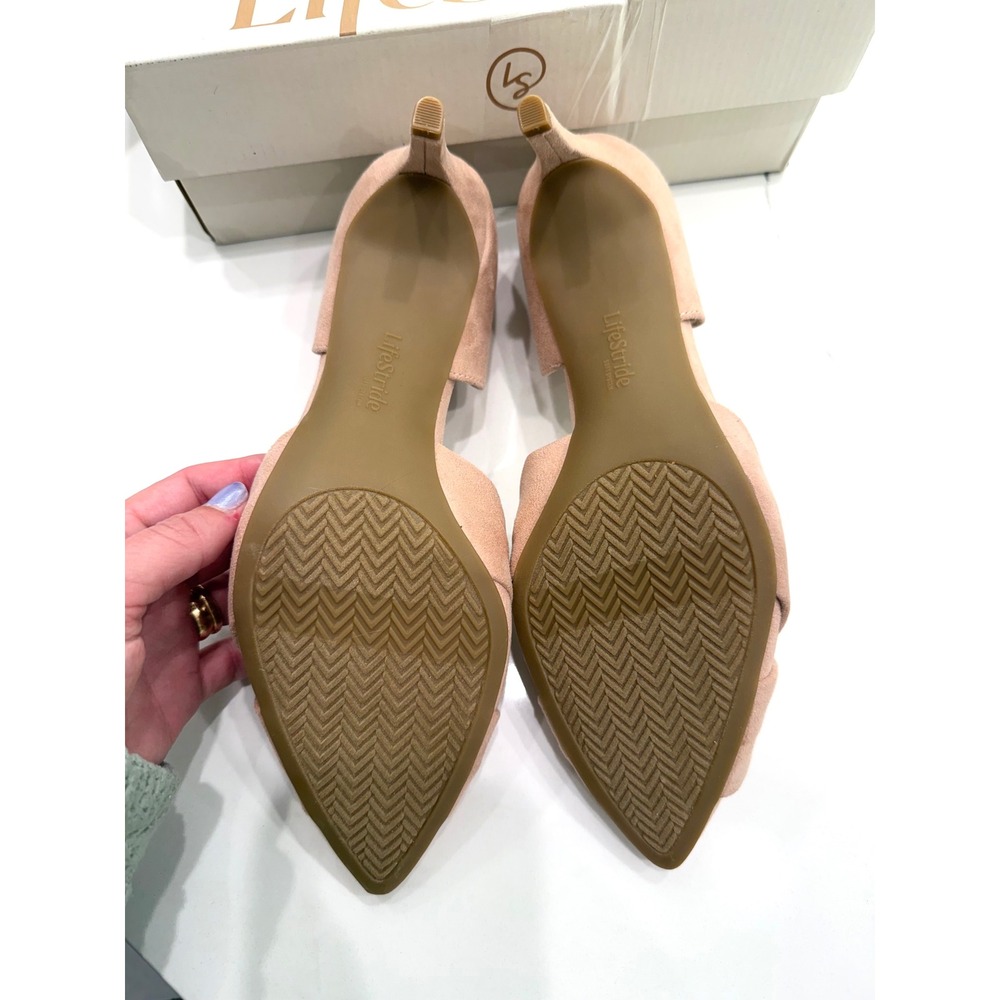 LifeStride Abby Blush Pink Microsuede Knotted Pointed Toe Kitten Heels 8.5 - Picture 5 of 7